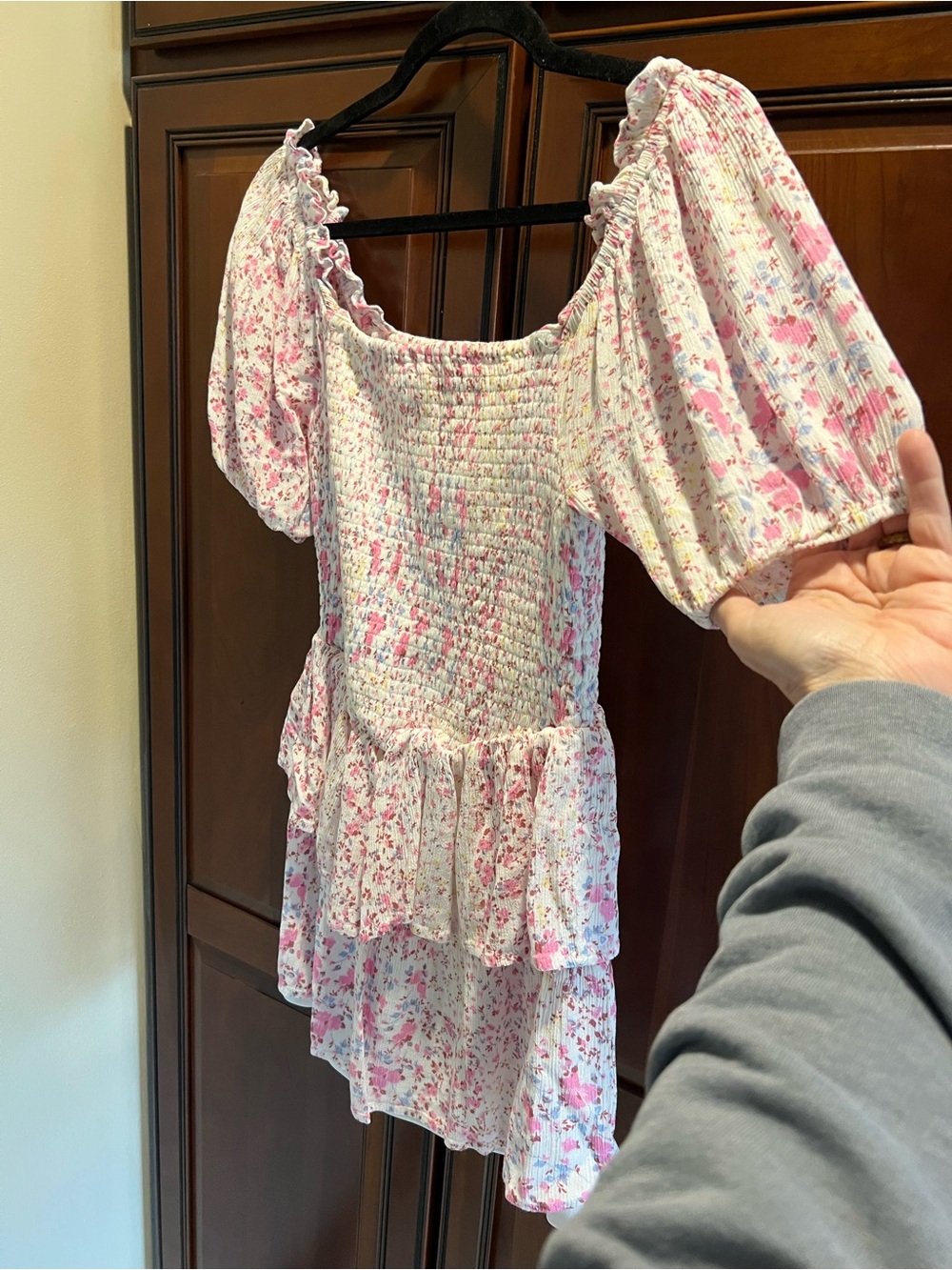 Japna Pink Floral Off-Shoulder Ruffled Top - S - Picture 7 of 7